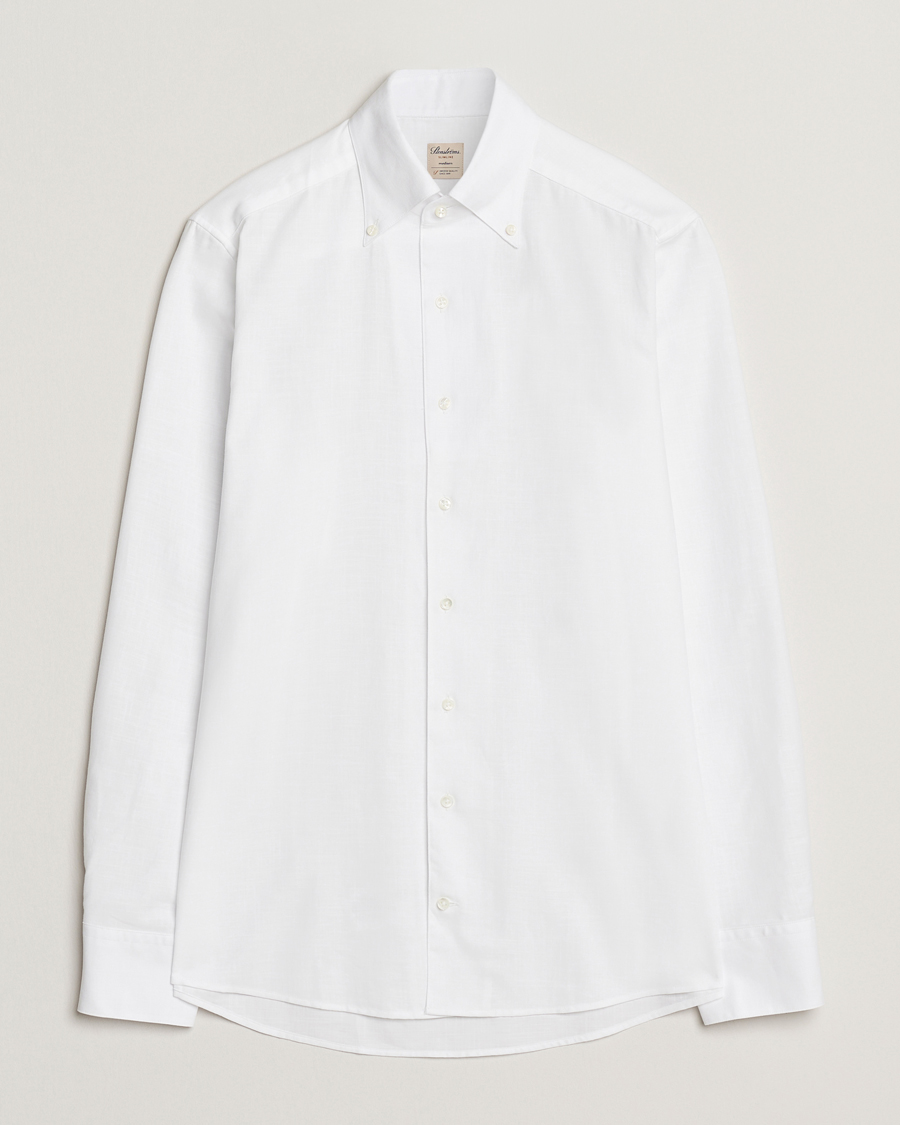 Herr | Skjortor | Stenströms | Soft Cotton One Piece Button Down Shirt White