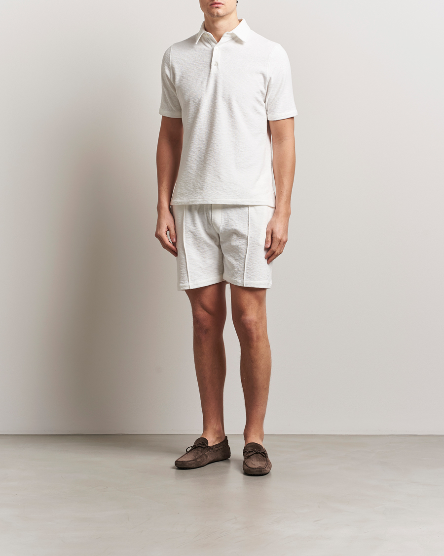 Herr | Pikéer | Stenströms | Terry Slub Cotton Polo White