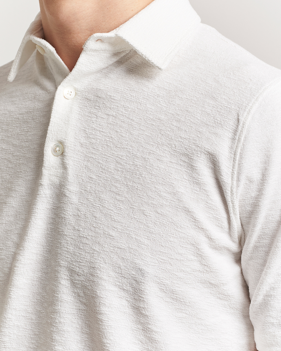 Herr | Pikéer | Stenströms | Terry Slub Cotton Polo White