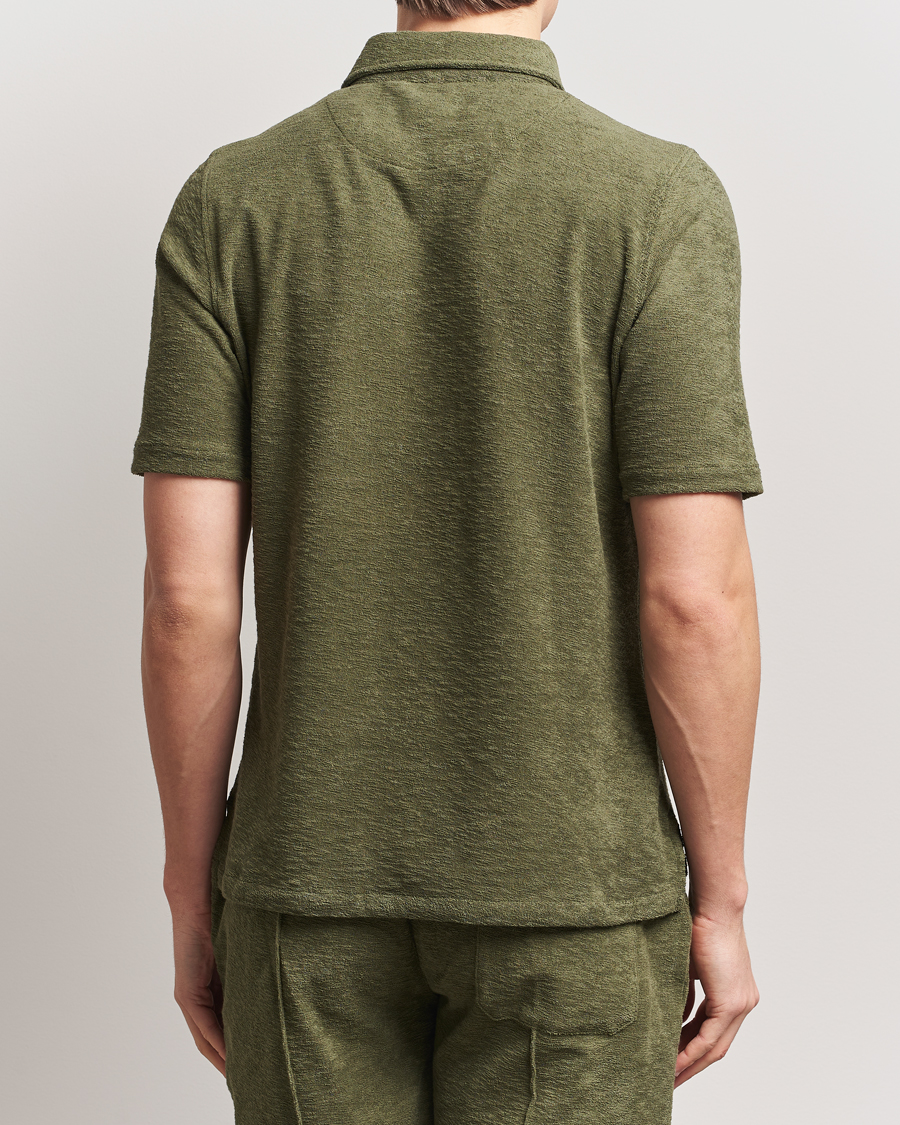 Herr | Pikéer | Stenströms | Terry Slub Cotton Polo Green