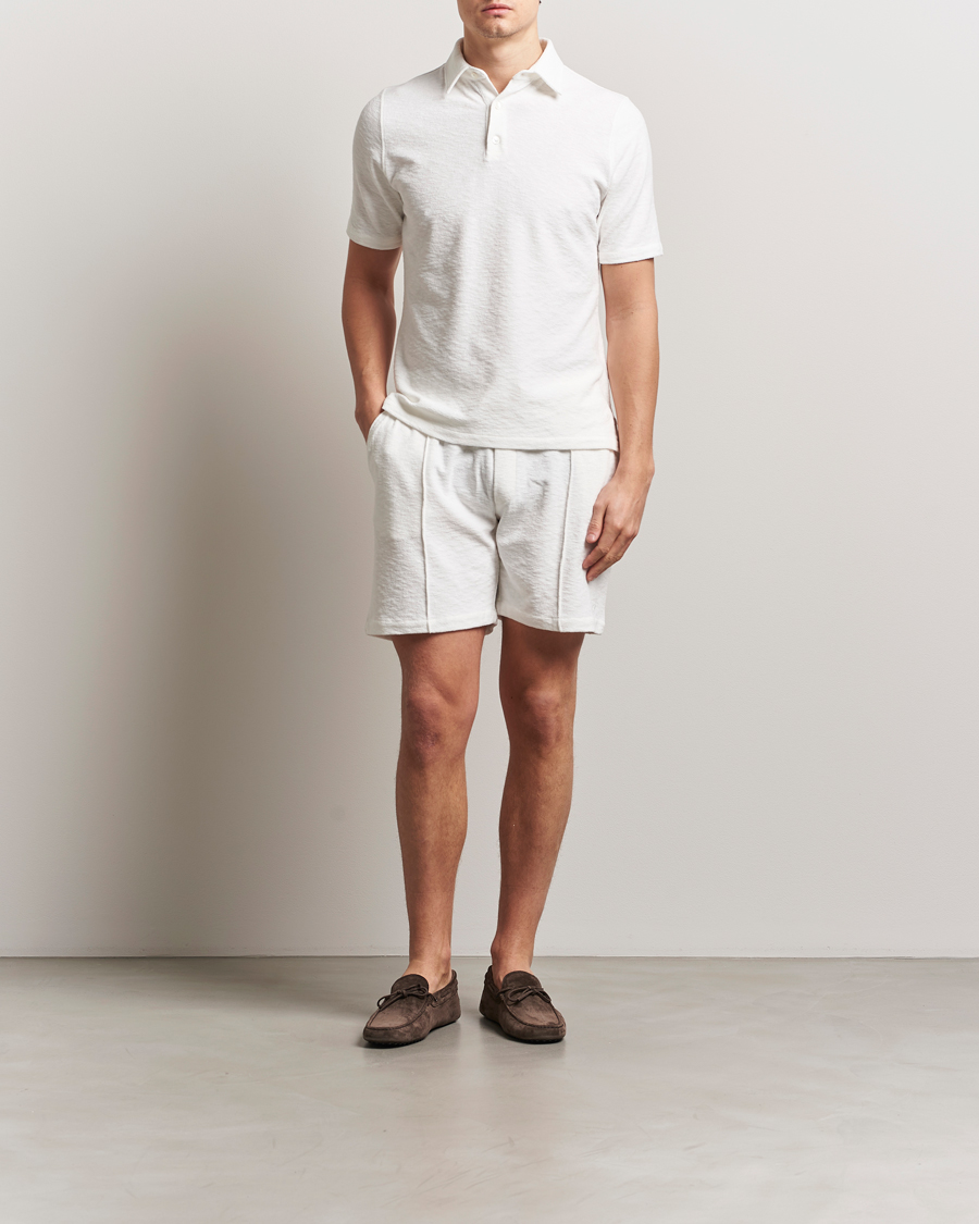 Herr | Shorts | Stenströms | Terry Slub Cotton Shorts White