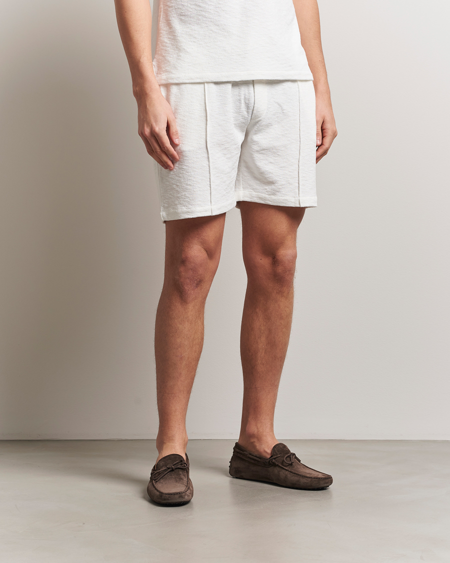 Herr | Shorts | Stenströms | Terry Slub Cotton Shorts White