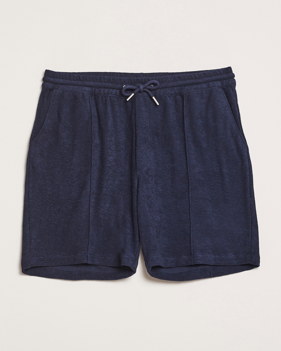 Herr | Shorts | Stenströms | Terry Slub Cotton Shorts Navy