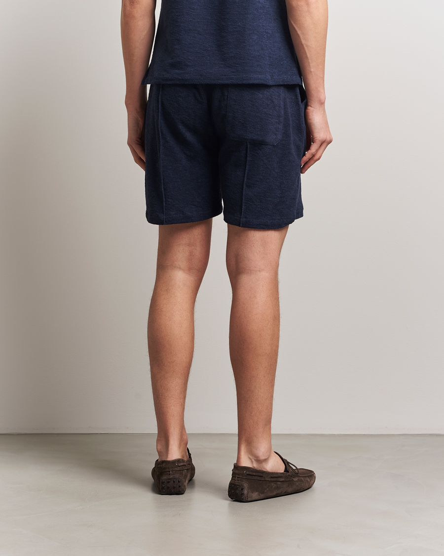Herr | Shorts | Stenströms | Terry Slub Cotton Shorts Navy