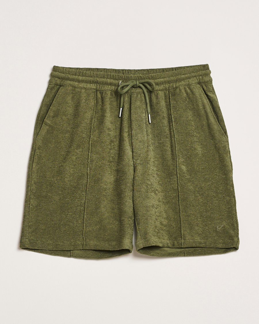Herr | Shorts | Stenströms | Terry Slub Cotton Shorts Green
