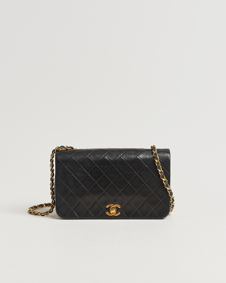 Herr | Chanel Pre-Owned Matelassé Single Full Flap Bag Black | Chanel Pre-Owned | Matelassé Single Full Flap Bag Black