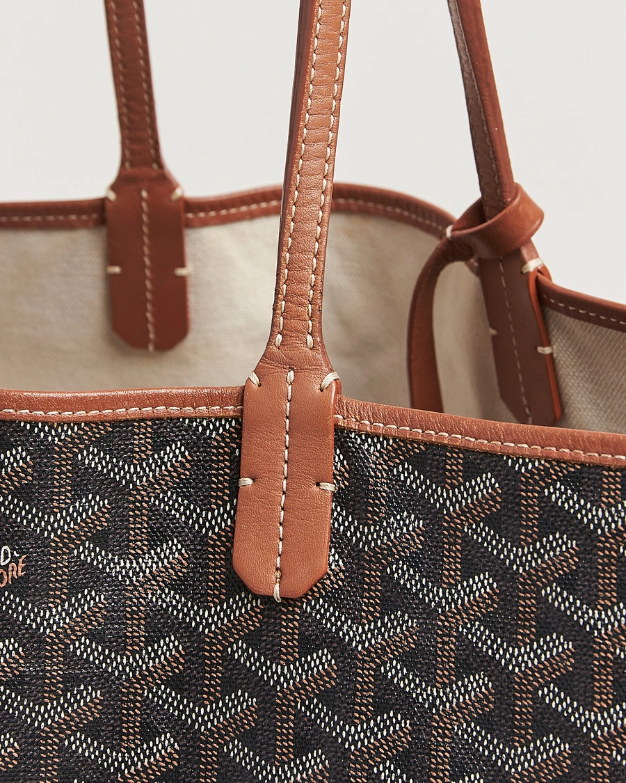 Herr | Goyard Pre-Owned Saint Louis PM Coated Canvas Tote Bag Brown | Goyard Pre-Owned | Saint Louis PM Coated Canvas Tote Bag Brown