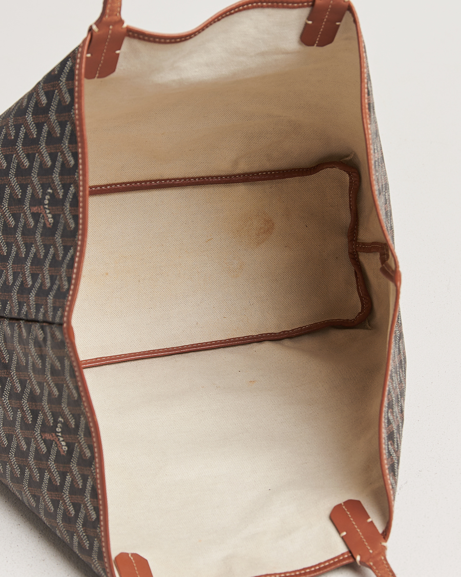 Herr | Goyard Pre-Owned Saint Louis PM Coated Canvas Tote Bag Brown | Goyard Pre-Owned | Saint Louis PM Coated Canvas Tote Bag Brown