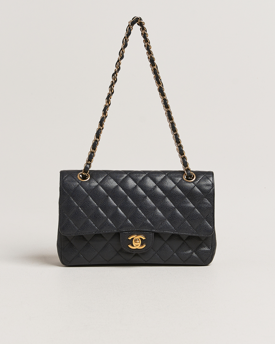 Herr | Chanel Pre-Owned Classic Medium Double Flap Bag Black Caviar | Chanel Pre-Owned | Classic Medium Double Flap Bag Black Caviar