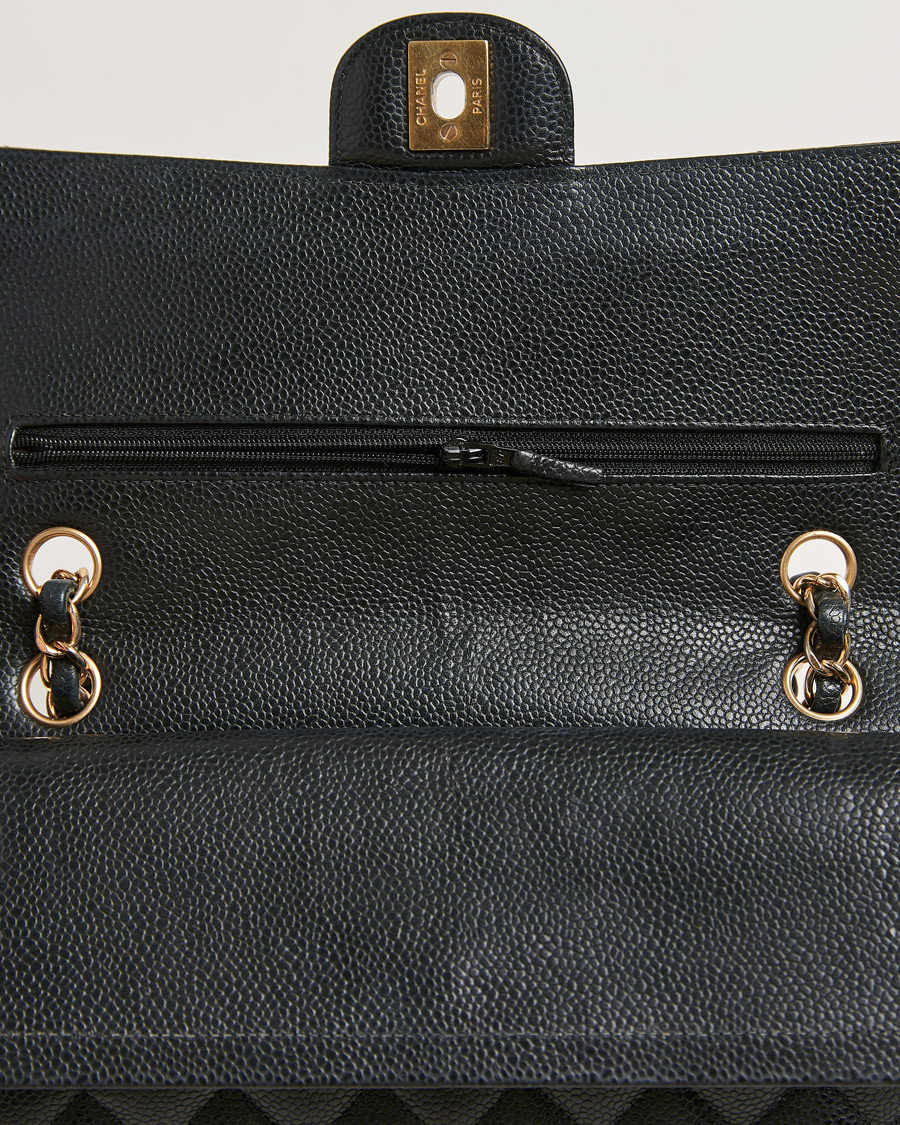 Herr | Chanel Pre-Owned Classic Medium Double Flap Bag Black Caviar | Chanel Pre-Owned | Classic Medium Double Flap Bag Black Caviar