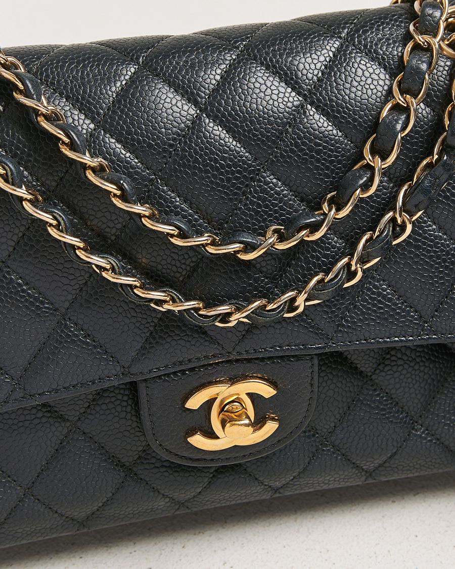 Herr | Chanel Pre-Owned Classic Medium Double Flap Bag Black Caviar | Chanel Pre-Owned | Classic Medium Double Flap Bag Black Caviar