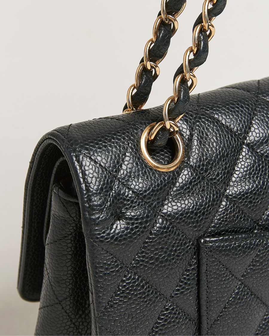 Herr | Chanel Pre-Owned Classic Medium Double Flap Bag Black Caviar | Chanel Pre-Owned | Classic Medium Double Flap Bag Black Caviar