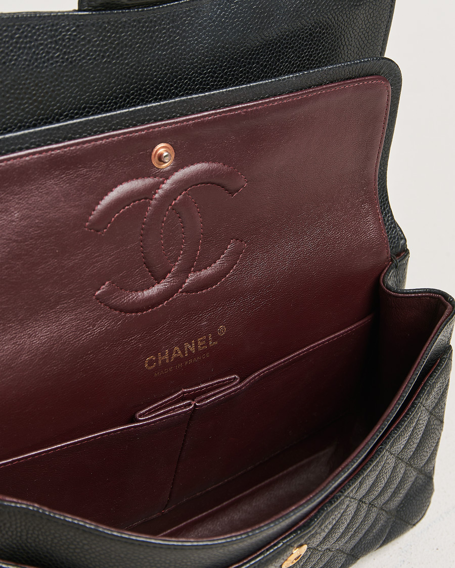 Herr | Chanel Pre-Owned Classic Medium Double Flap Bag Black Caviar | Chanel Pre-Owned | Classic Medium Double Flap Bag Black Caviar