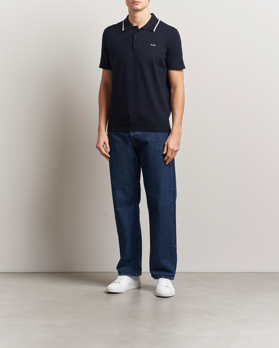 Herr | Pikéer | A.P.C. | Fynn Knitted Polo Marine