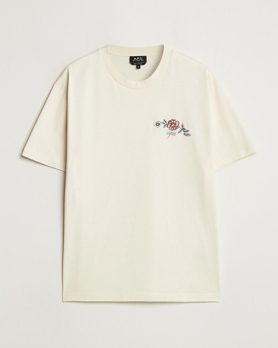 Herr | T-Shirts | A.P.C. | Oscar Embroidered T-Shirt Ecru