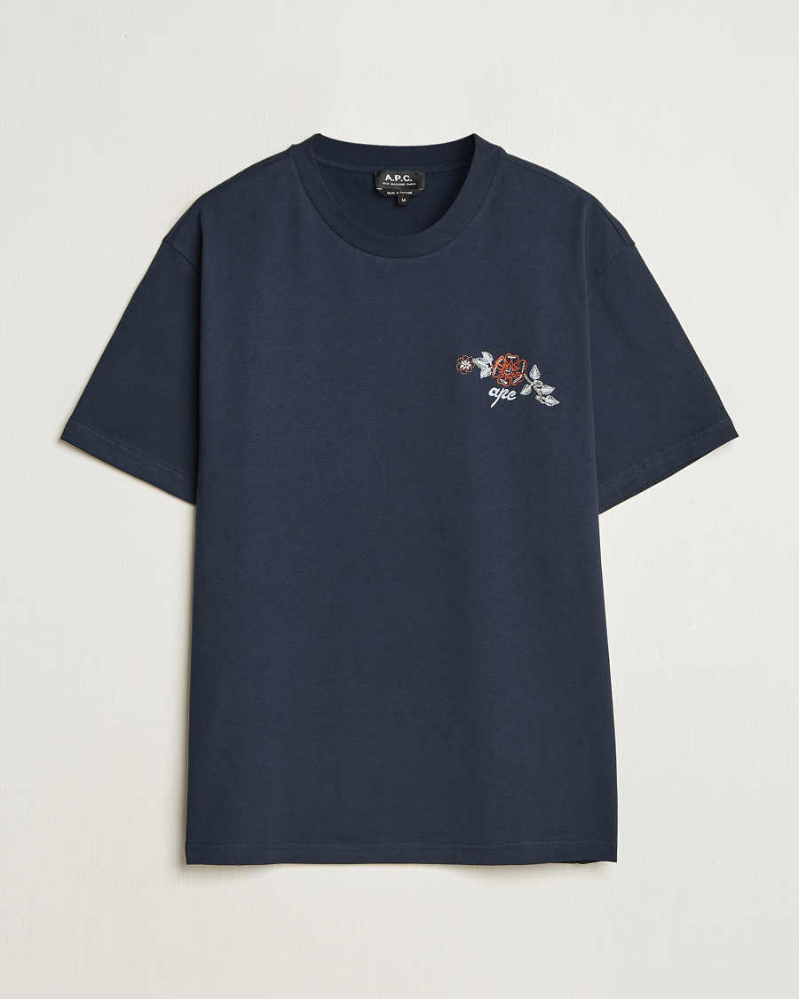 Herr | T-Shirts | A.P.C. | Oscar Embroidered T-Shirt Dark Navy