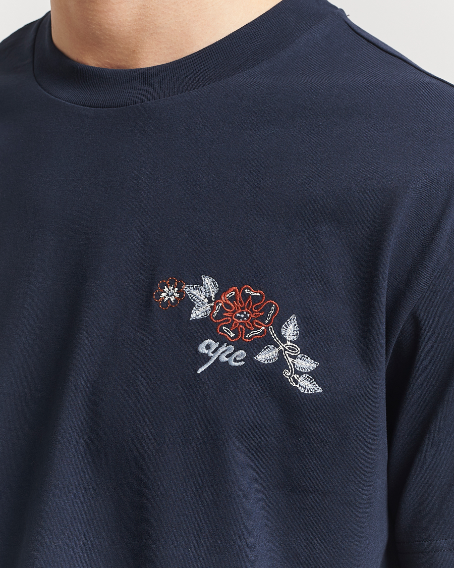 Herr | T-Shirts | A.P.C. | Oscar Embroidered T-Shirt Dark Navy