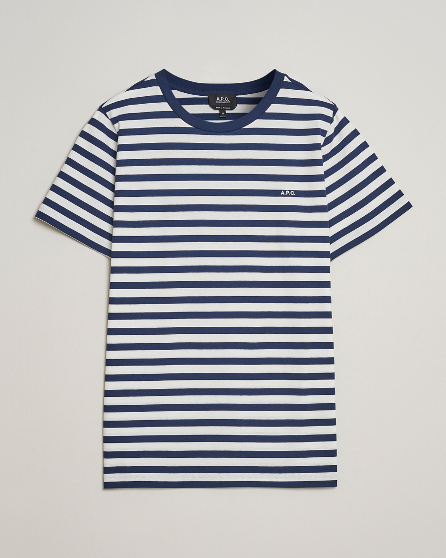 Herr | T-Shirts | A.P.C. | Striped T-Shirt Navy/White