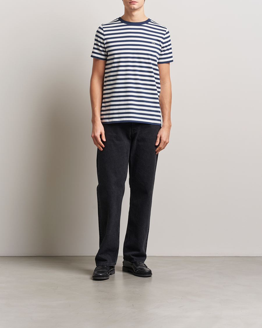 Herr | T-Shirts | A.P.C. | Striped T-Shirt Navy/White