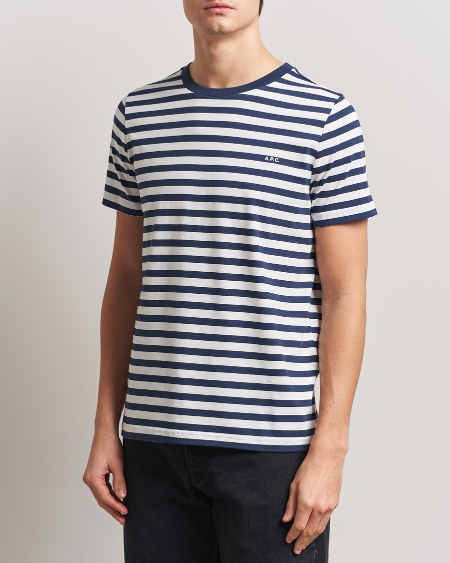 Herr | T-Shirts | A.P.C. | Striped T-Shirt Navy/White