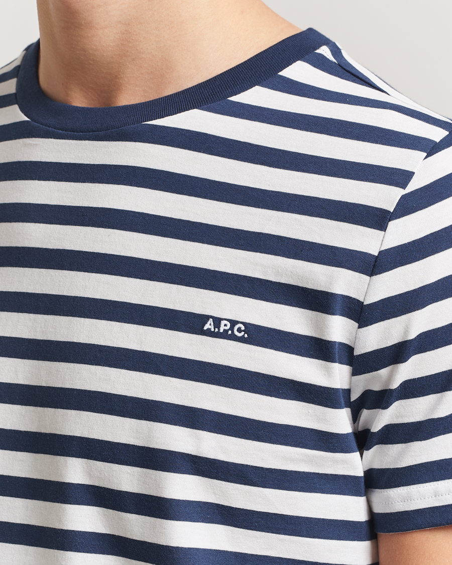 Herr | T-Shirts | A.P.C. | Striped T-Shirt Navy/White