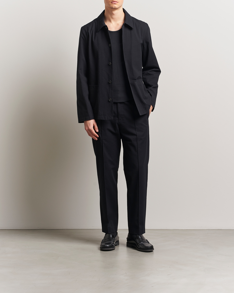 Herr | Byxor | A.P.C. | Joaquin Seersucker Drawstring Trousers Black