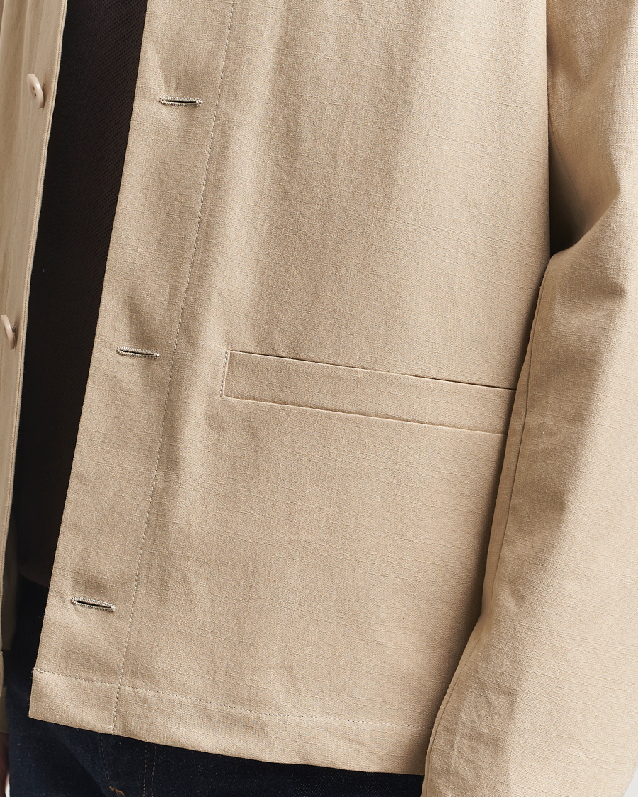Herr | Jackor | A.P.C. | Rodney Textured Cotton Overshirt Beige