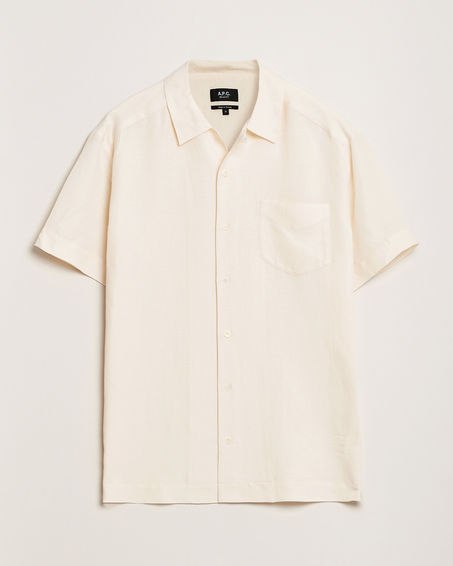 Herr | Skjortor | A.P.C. | Roy Woven Short Sleeve Shirt Ecru