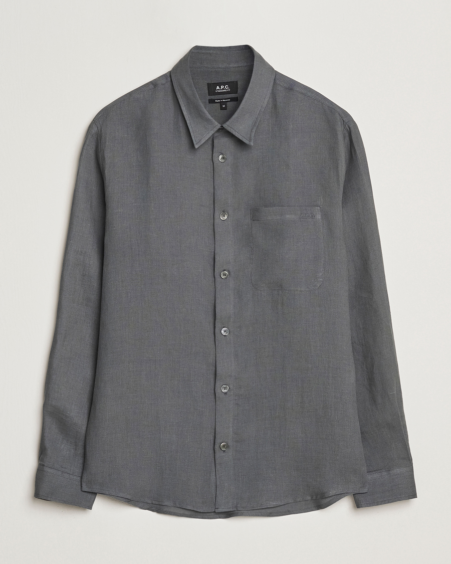 Herr | Skjortor | A.P.C. | Cassel Linen Shirt Anthracite
