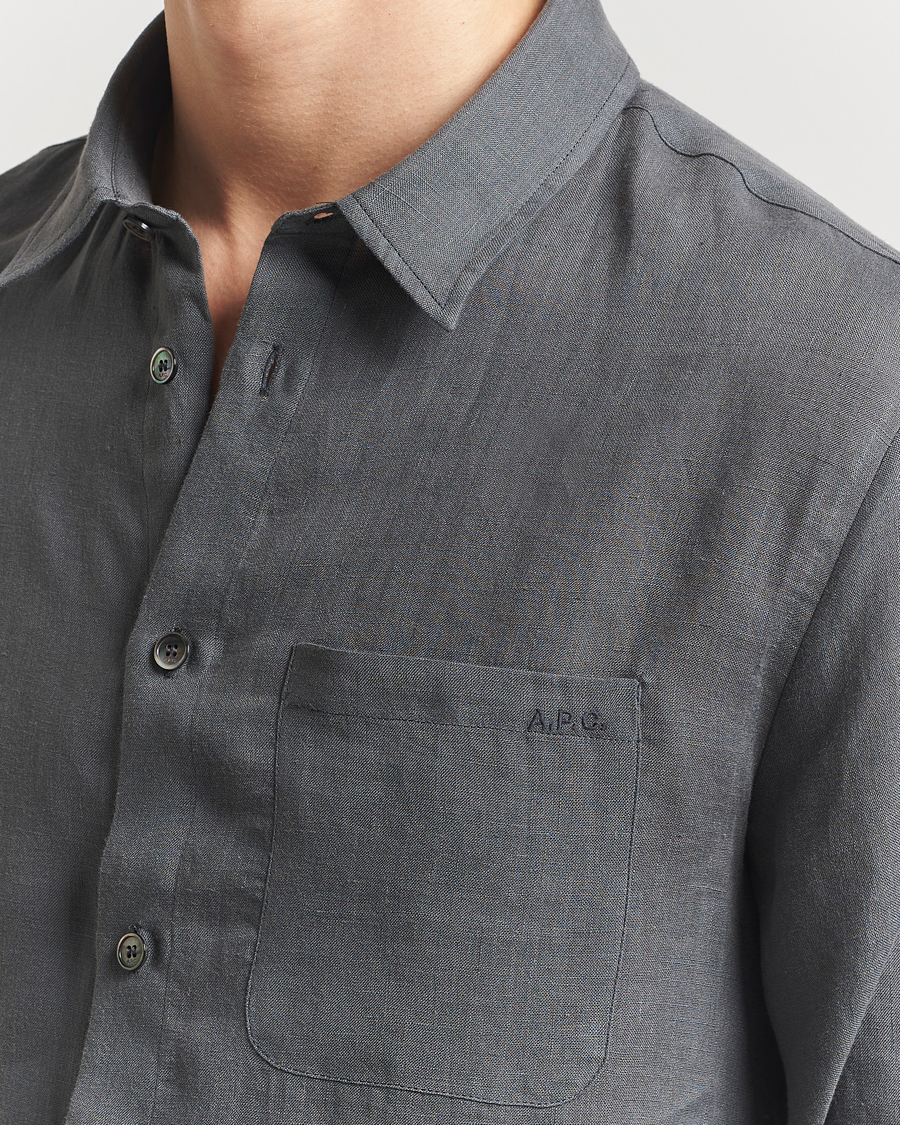 Herr | Skjortor | A.P.C. | Cassel Linen Shirt Anthracite
