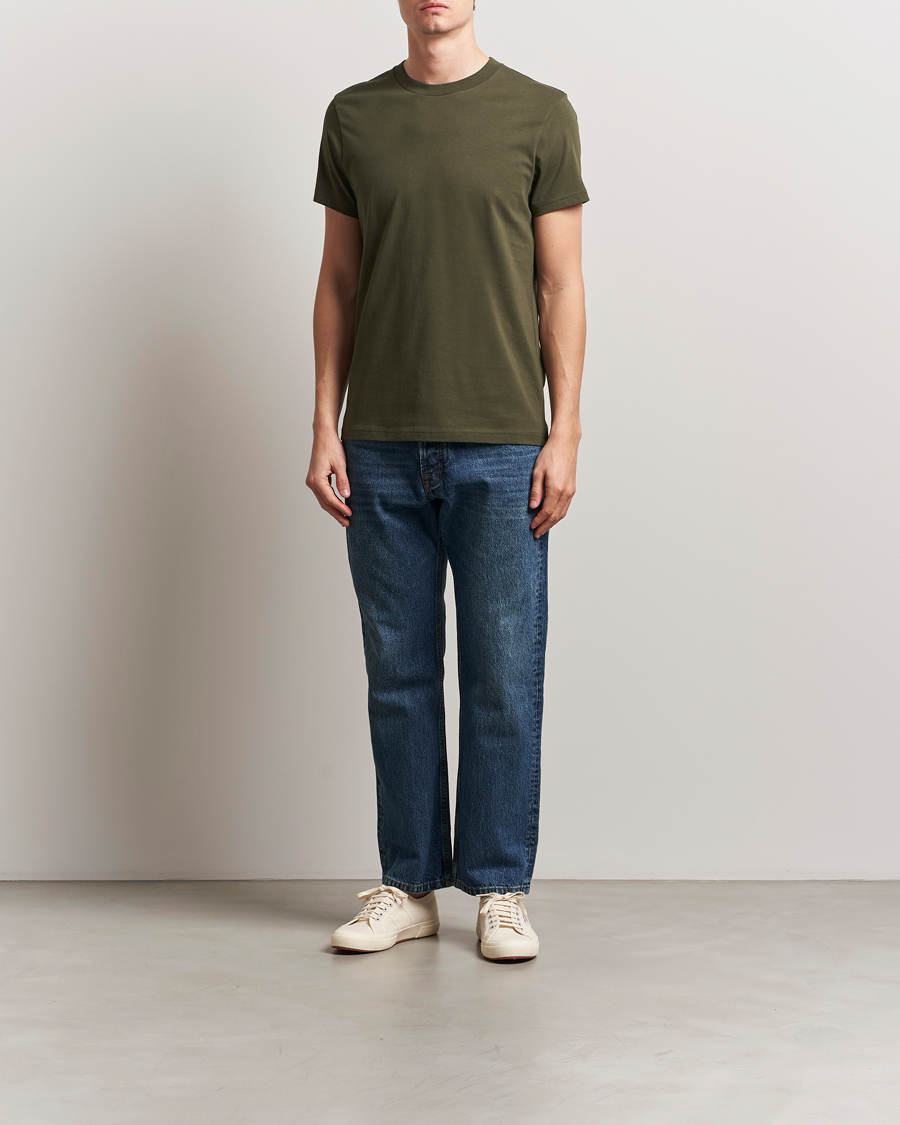 Herr | T-Shirts | Bread & Boxers | Crew Neck Regular T-Shirt Dark Army Green