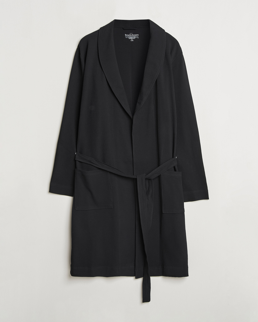 Herr | Pyjamas & Morgonrockar | Bread & Boxers | Waffle Robe Black