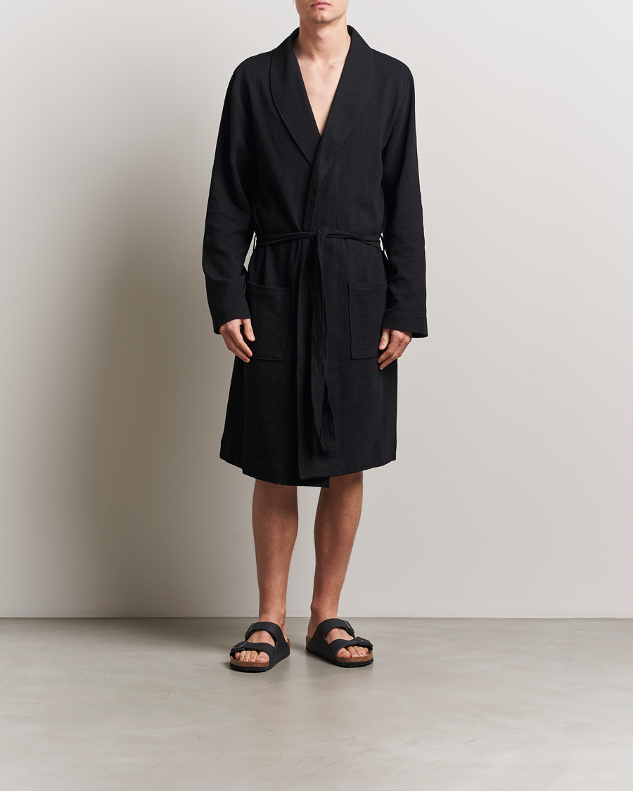 Herr | Pyjamas & Morgonrockar | Bread & Boxers | Waffle Robe Black