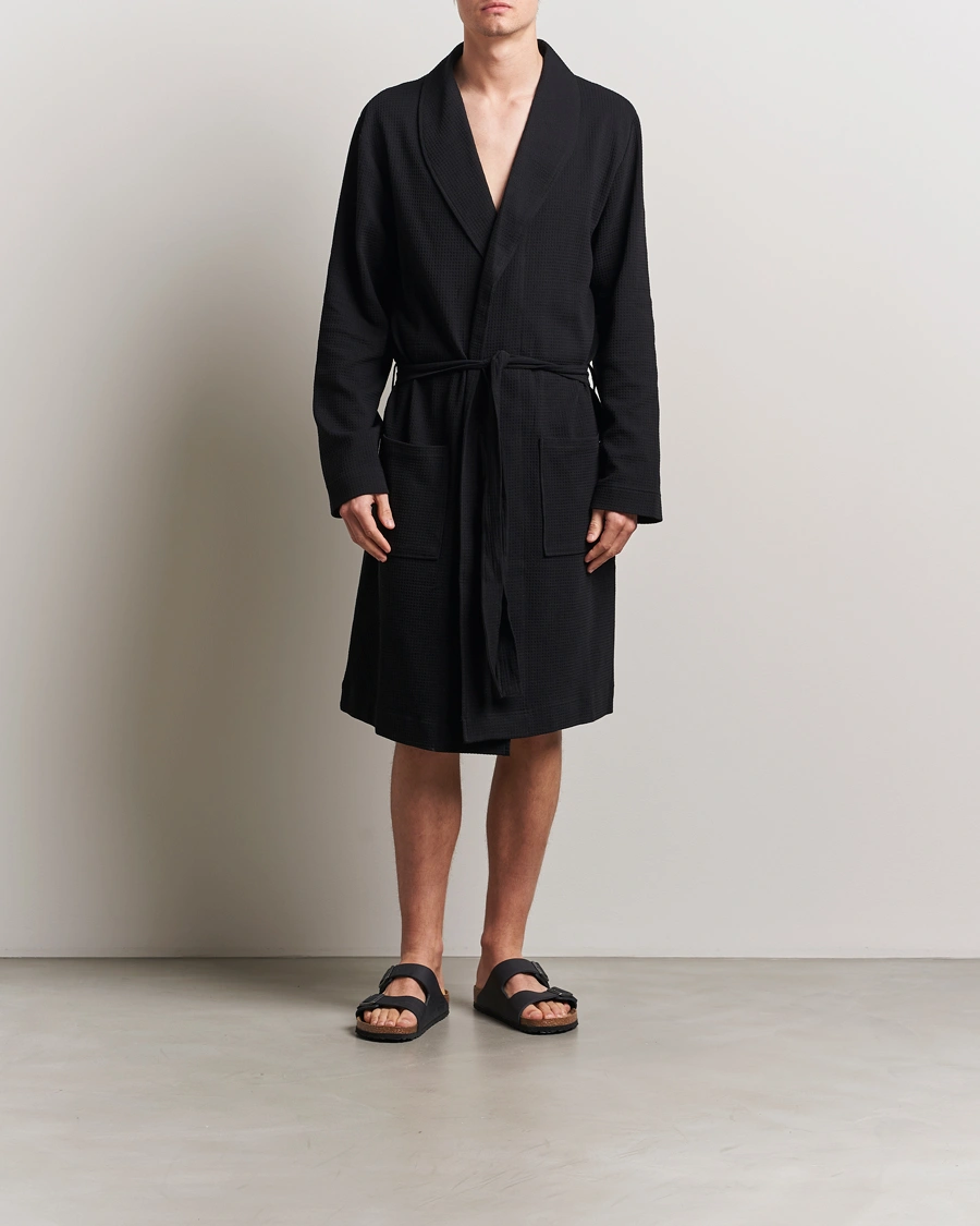 Herr | Pyjamas & Morgonrockar | Bread & Boxers | Waffle Robe Black