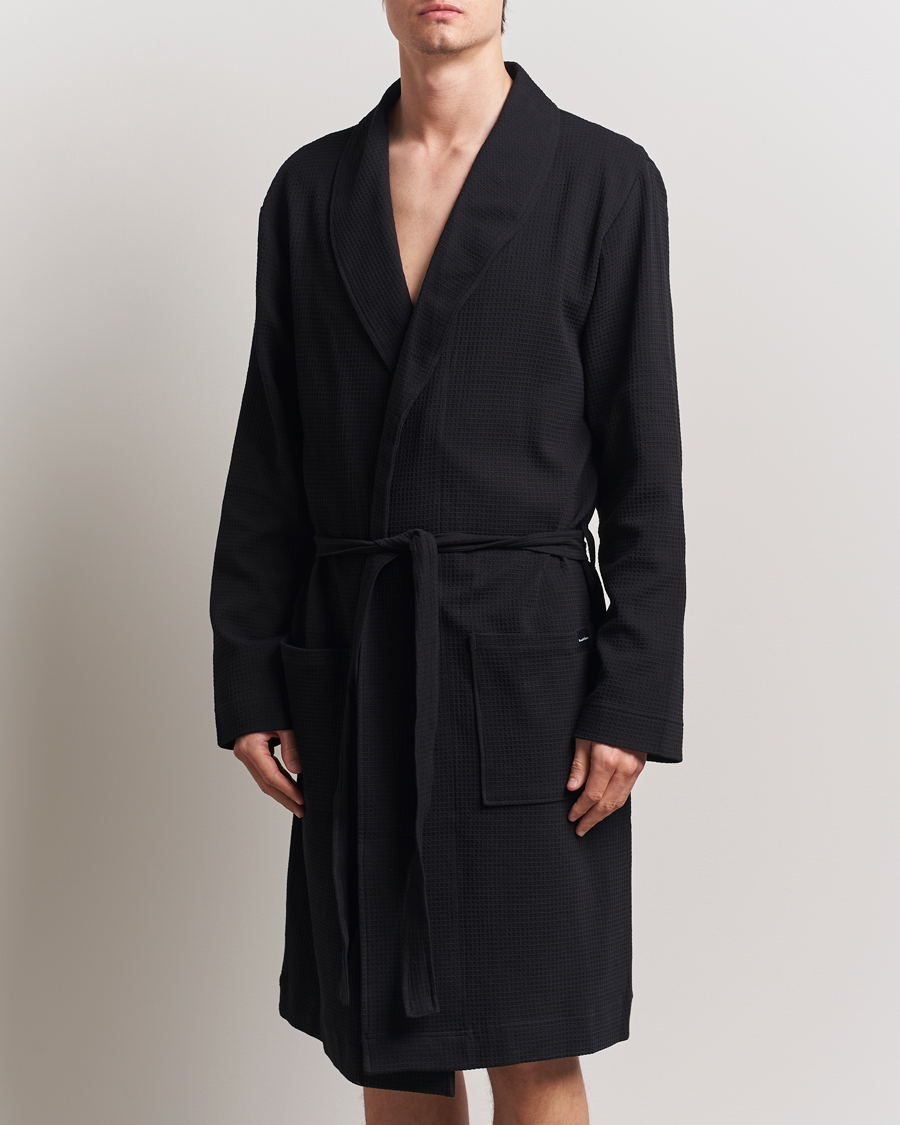 Herr | Pyjamas & Morgonrockar | Bread & Boxers | Waffle Robe Black