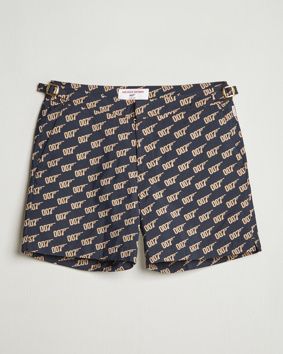 Herr | Badbyxor | Orlebar Brown | Bulldog Jaquard 007 Monogram Swimshorts Black