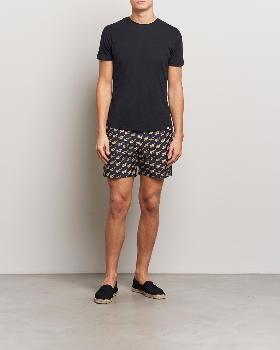 Herr | Badbyxor | Orlebar Brown | Bulldog Jaquard 007 Monogram Swimshorts Black