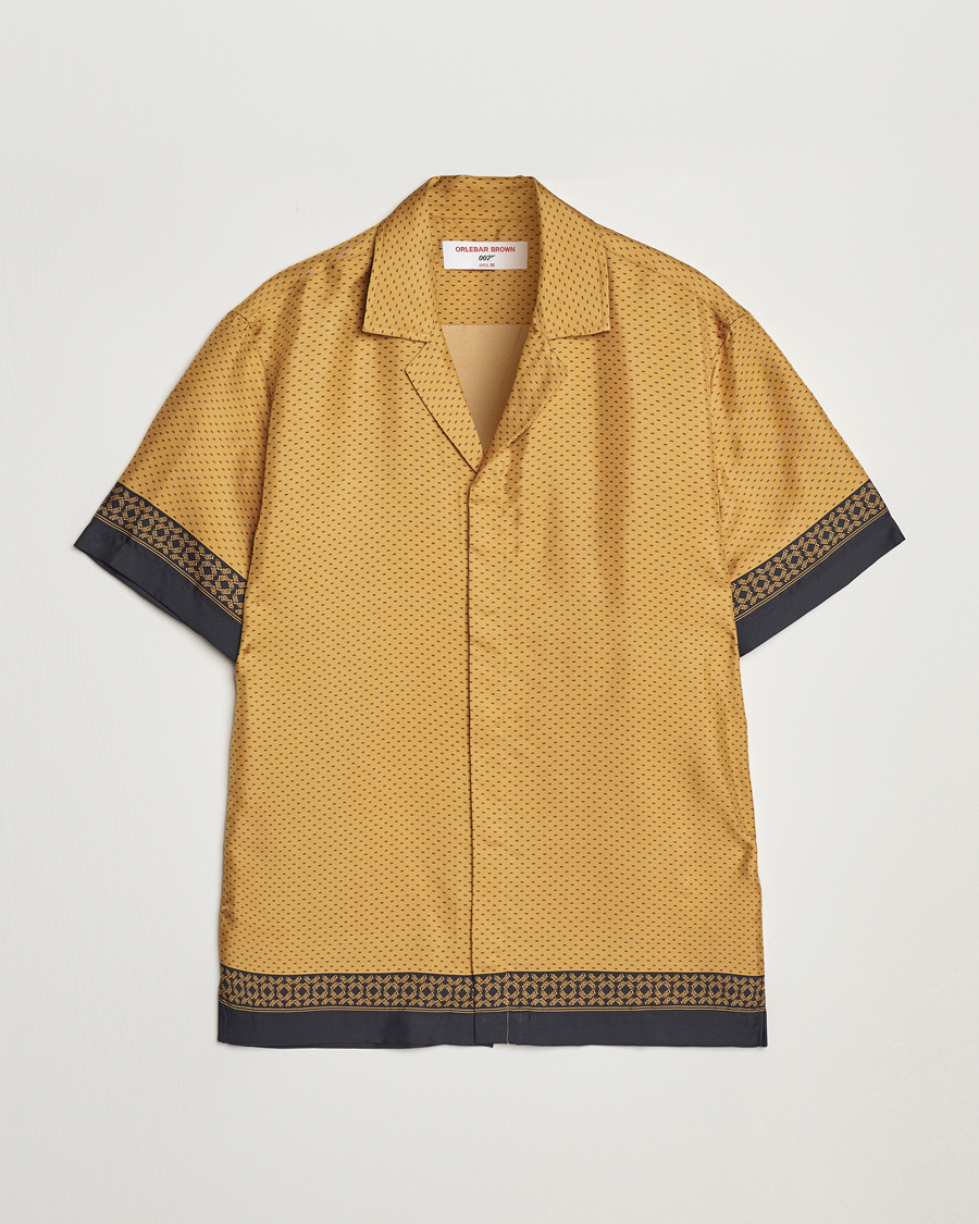 Herr | Skjortor | Orlebar Brown | Maitan Silk Gold Bullion Shirt Gold/Black
