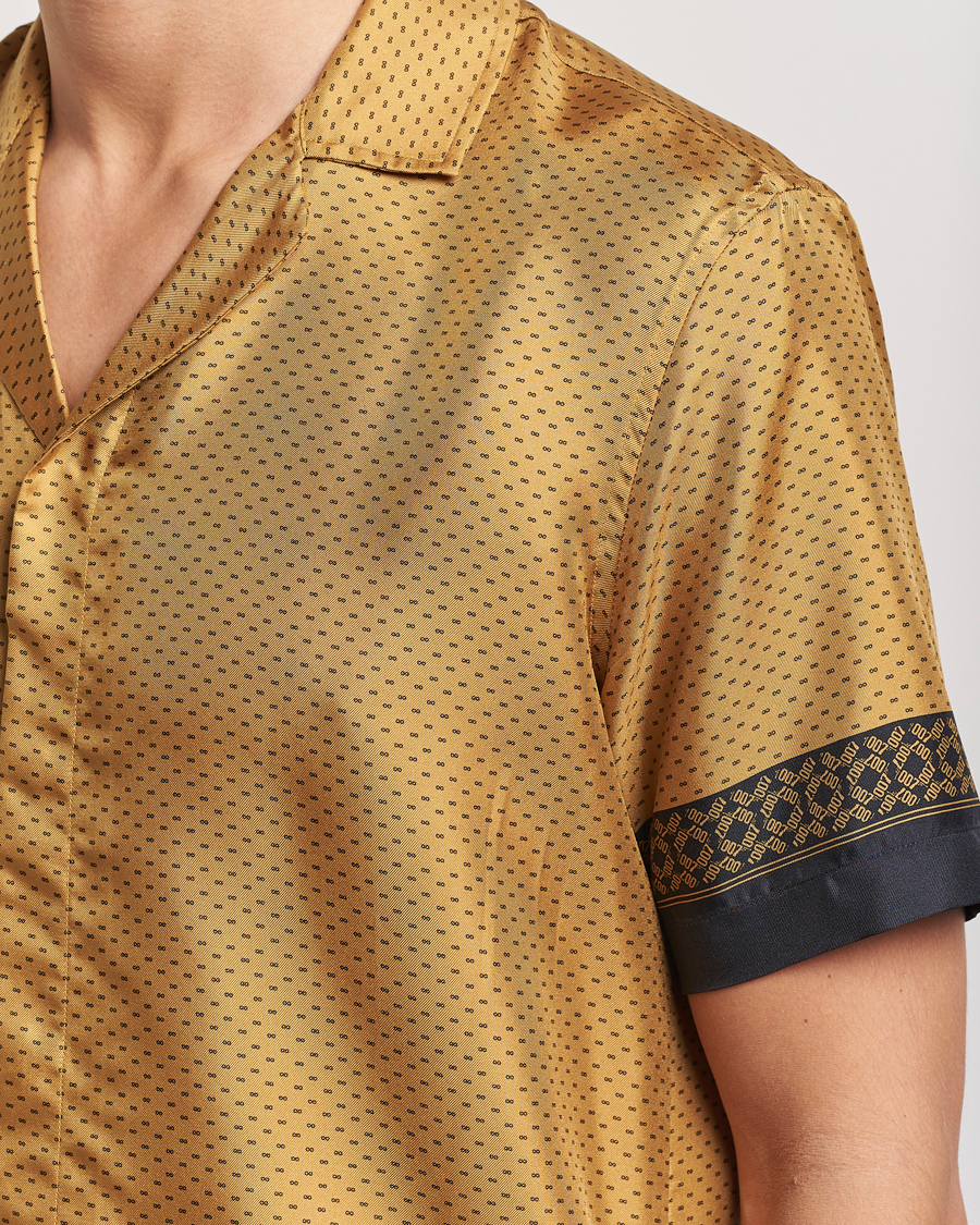 Herr | Skjortor | Orlebar Brown | Maitan Silk Gold Bullion Shirt Gold/Black