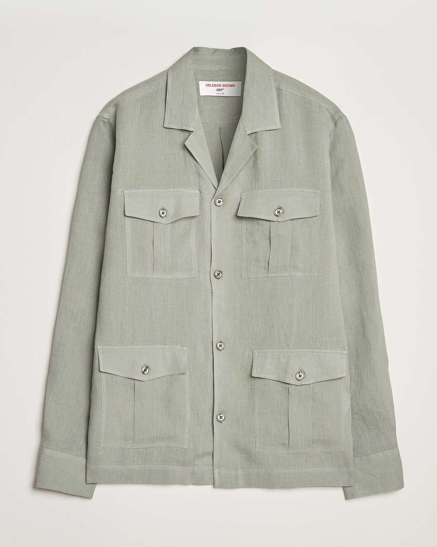 Herr | Skjortor | Orlebar Brown | Maitan Long Sleeve Golden Gun Shirt Penny Green