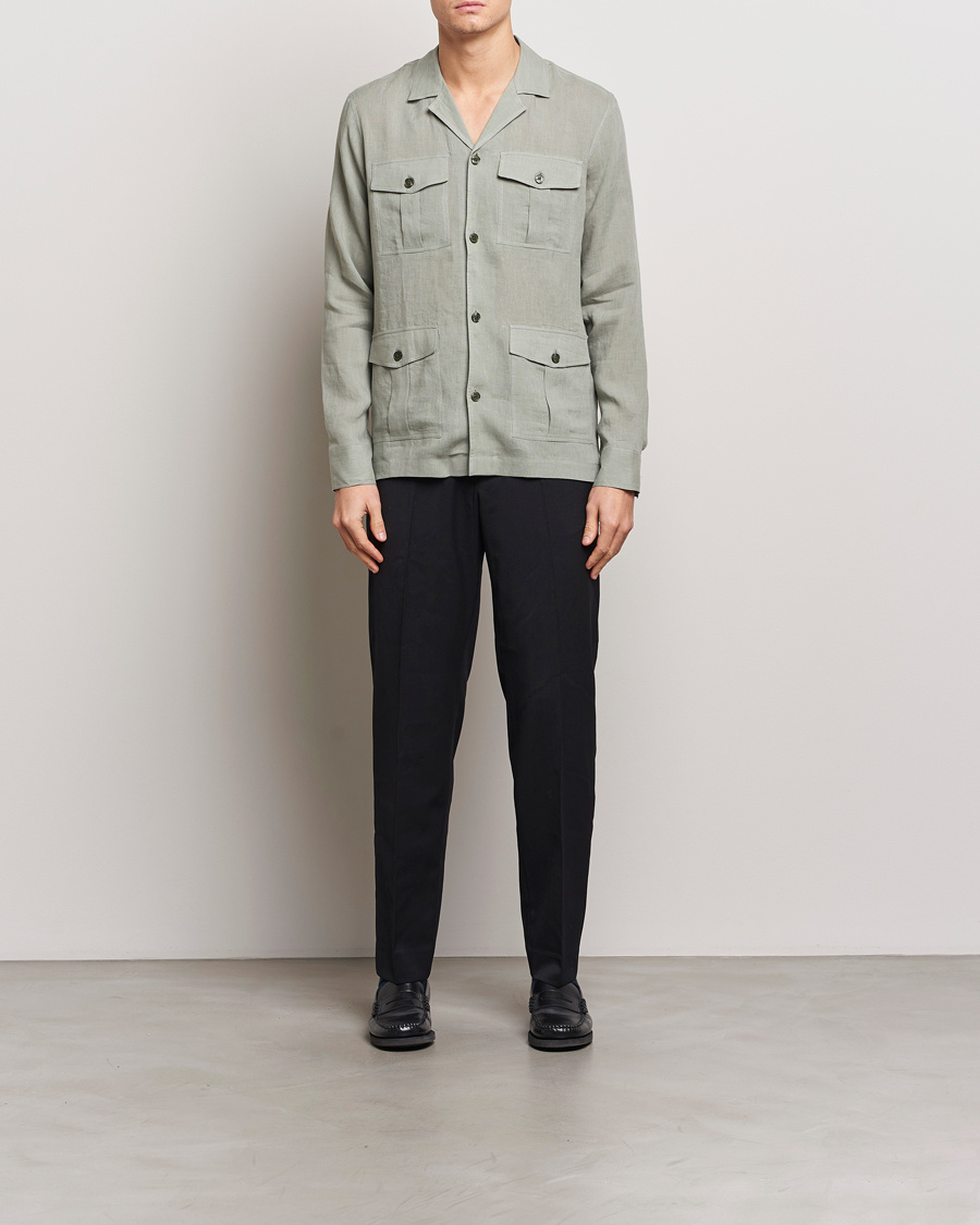 Herr | Skjortor | Orlebar Brown | Maitan Long Sleeve Golden Gun Shirt Penny Green