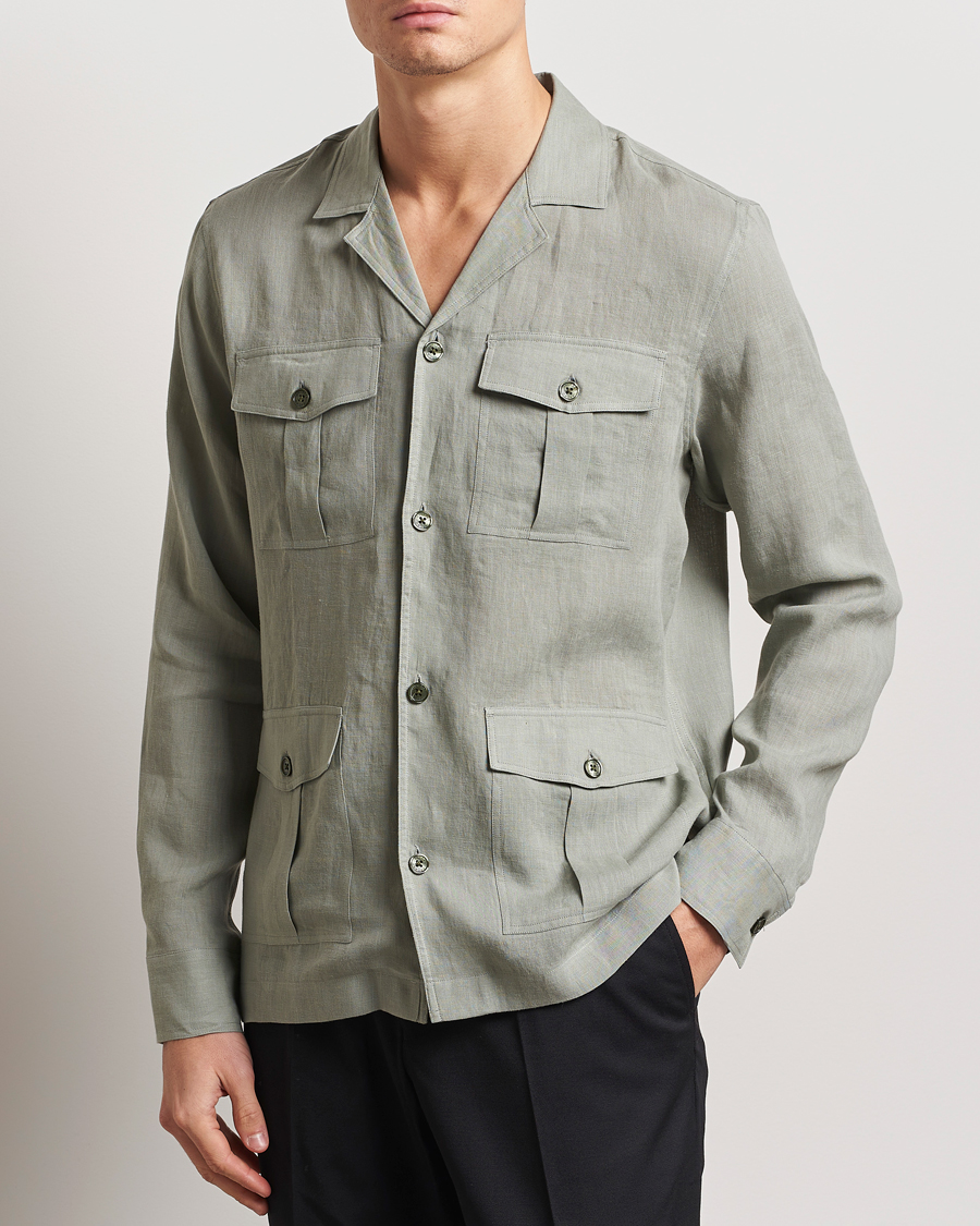 Herr | Skjortor | Orlebar Brown | Maitan Long Sleeve Golden Gun Shirt Penny Green