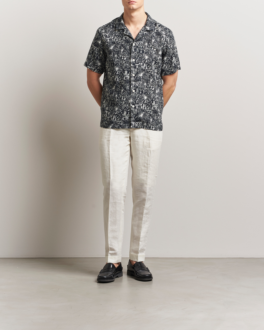 Herr | Skjortor | Eton | Resort Printed Short Sleeve Shirt Black