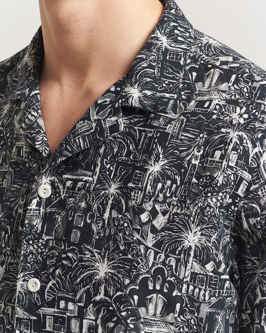 Herr | Skjortor | Eton | Resort Printed Short Sleeve Shirt Black
