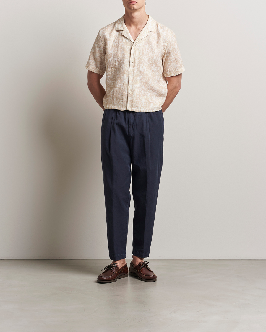 Herr | Skjortor | Eton | Resort Printed Short Sleeve Shirt Beige