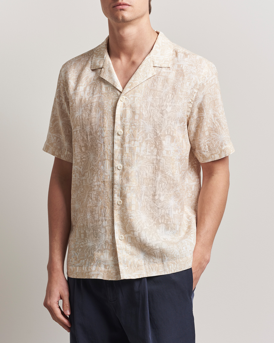 Herr | Skjortor | Eton | Resort Printed Short Sleeve Shirt Beige