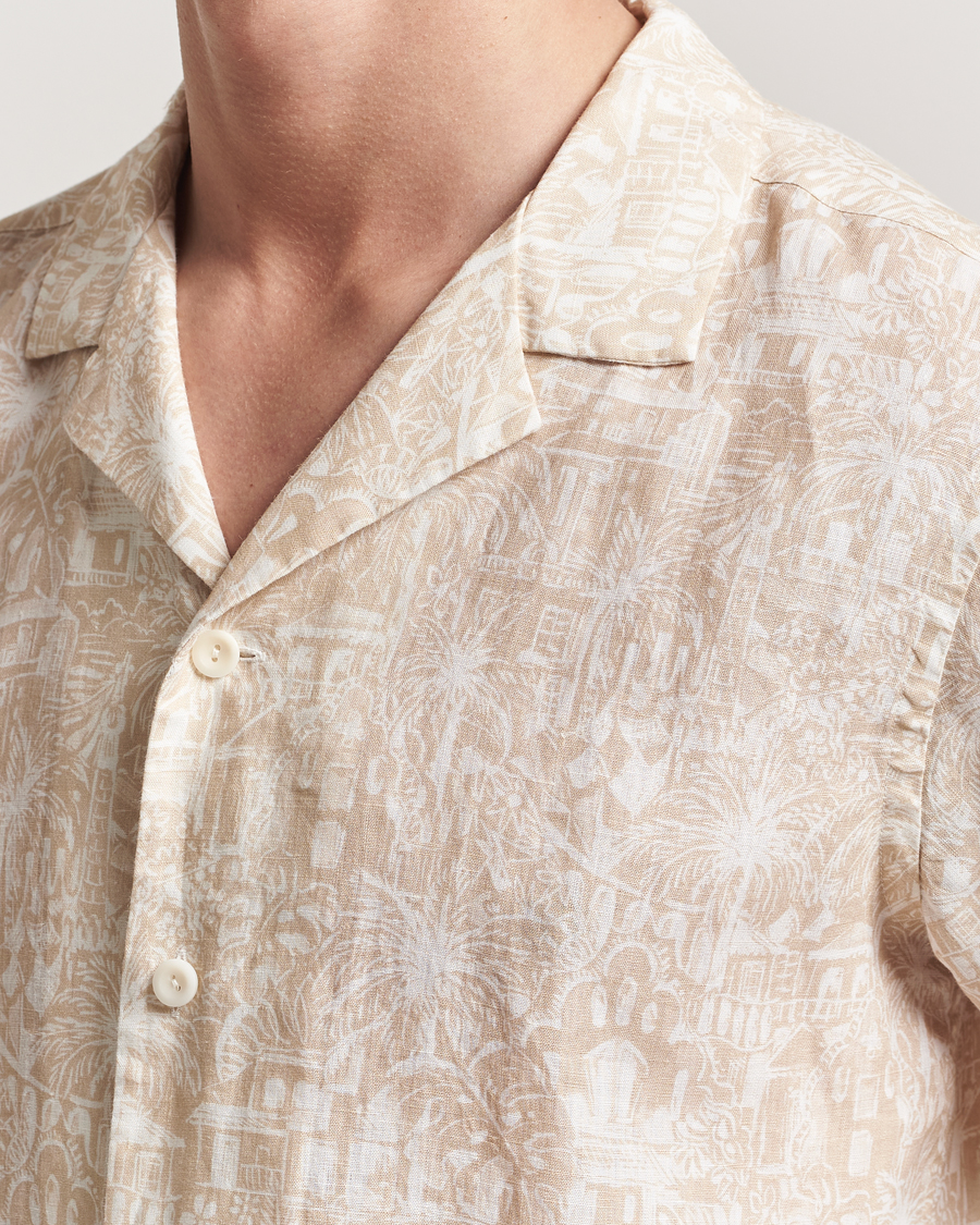 Herr | Skjortor | Eton | Resort Printed Short Sleeve Shirt Beige
