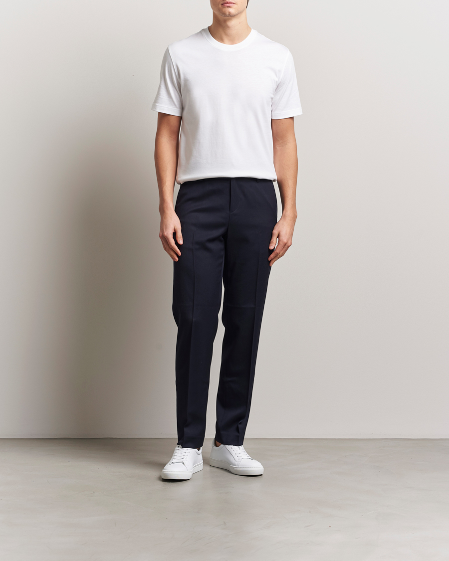 Herr | T-Shirts | Eton | Mercerized Jersey Crew Neck T-Shirt White