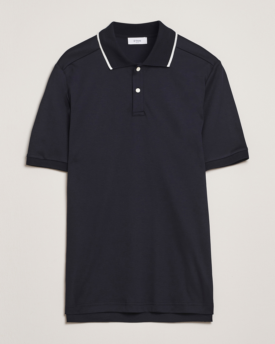 Herr | Pikéer | Eton | Supima Cotton Interlock Polo Navy Blue
