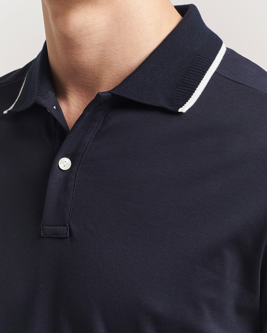 Herr | Pikéer | Eton | Supima Cotton Interlock Polo Navy Blue
